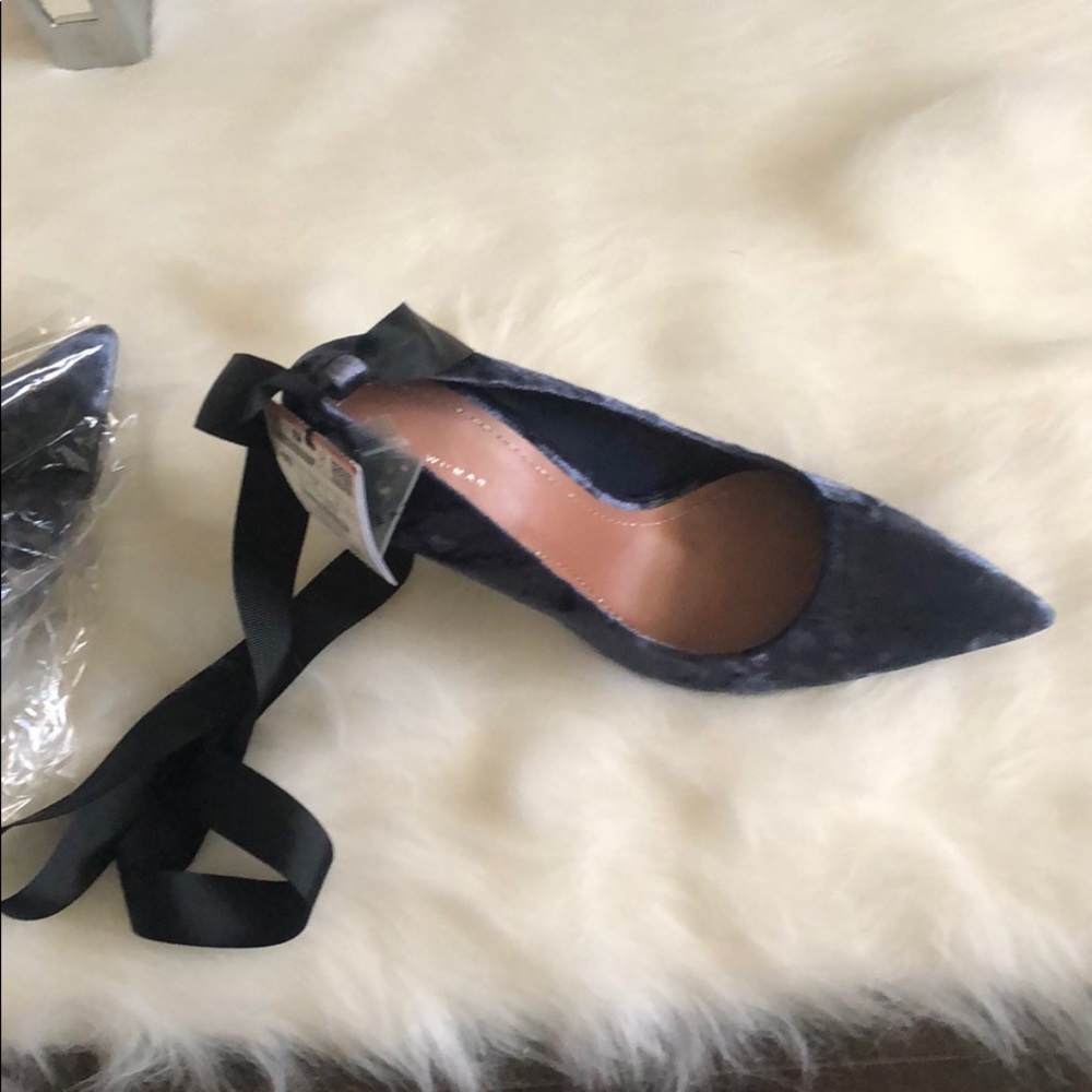Zara Navy blue suede Stilettos/pumps